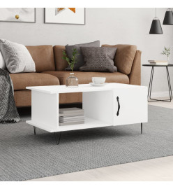 Table basse blanc 90x50x40 cm bois d'ingénierie