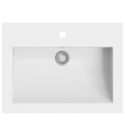 Lavabo en granit 600 x 450 x 120 mm Blanc