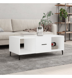Table basse blanc 102x50x40 cm bois d'ingénierie