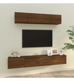 Ensemble de meubles TV 4 pcs Chêne marron Bois d'ingénierie