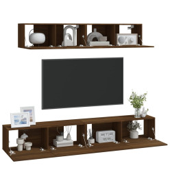 Ensemble de meubles TV 4 pcs Chêne marron Bois d'ingénierie