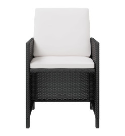 Salon de jardin encastrable 11 pcs Rotin et bois d'acacia Noir