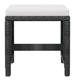 Salon de jardin encastrable 11 pcs Rotin et bois d'acacia Noir