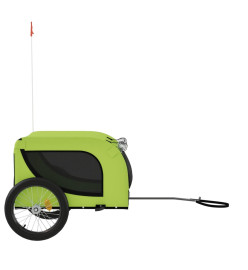 Remorque de vélo pour chien vert et noir tissu oxford et fer