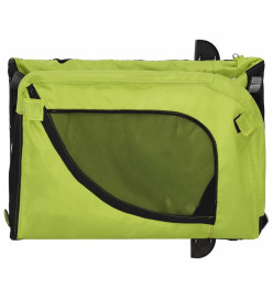 Remorque de vélo pour chien vert et noir tissu oxford et fer