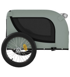 Remorque de vélo pour chien gris et noir tissu oxford et fer