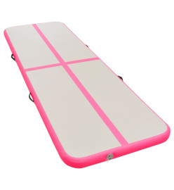 Tapis gonflable de gymnastique avec pompe 800x100x10cm PVC Rose