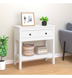 Table console Blanc 75x35x75 cm Bois massif de pin