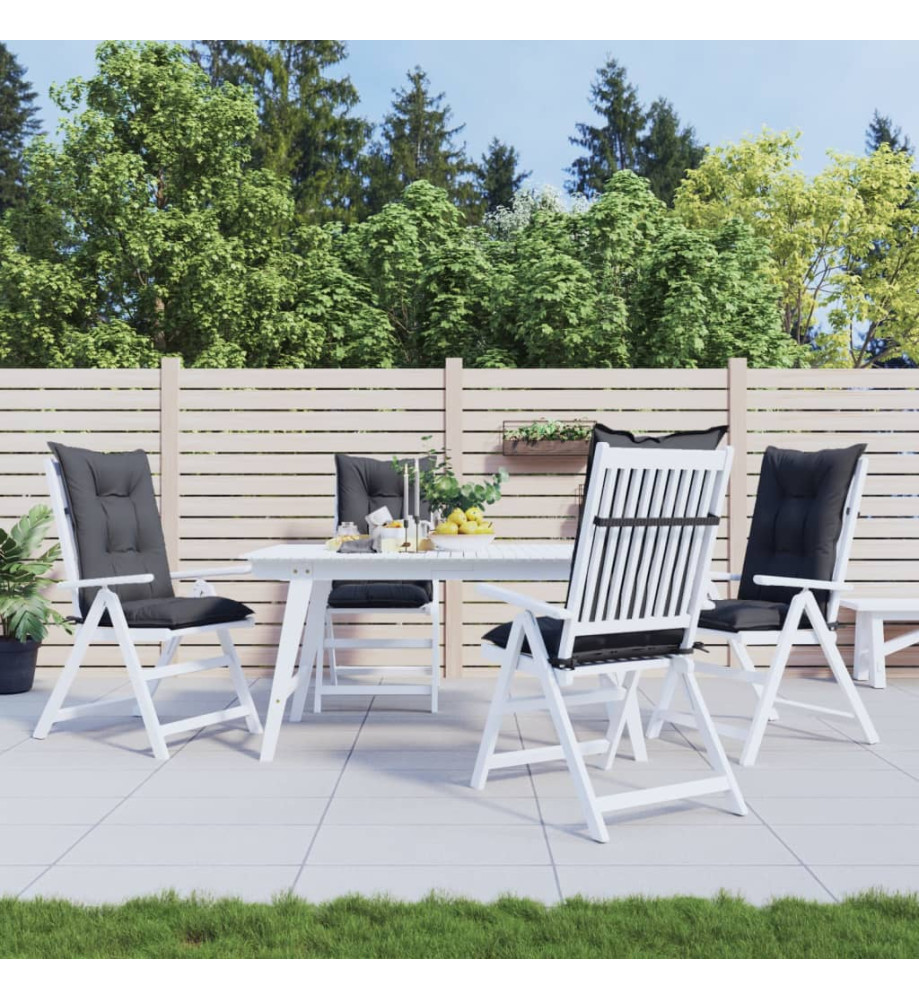 Coussins de chaise de jardin à dossier haut lot de 4 noir tissu Coussins de chaise de jardin à dossier haut lot de 4 noir tissu