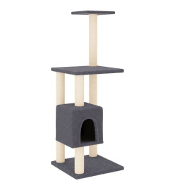 Arbre à chat avec griffoirs en sisal gris foncé 104 cm