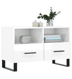 Meuble TV Blanc brillant 80x36x50 cm Bois d'ingénierie