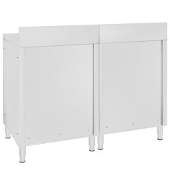 Table de travail commerciale avec armoire 120x60x96 cm Inox