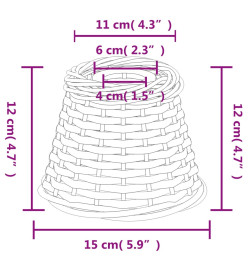 Abat-jour marron Ø15x12 cm osier