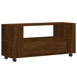 Meuble TV chêne marron 102x34,5x43 cm bois d'ingénierie