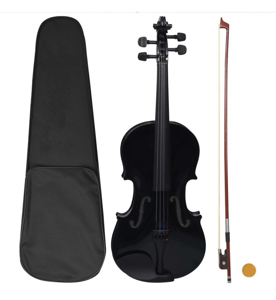 Ensemble de violon avec archet et mentonnière Noir 4/4