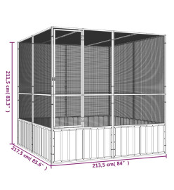 Cage à oiseaux Gris 213,5x217,5x211,5 cm Acier galvanisé