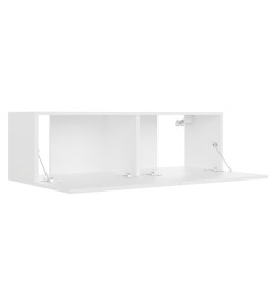 Ensemble de meubles TV 3 pcs Blanc Aggloméré