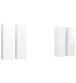 Meubles TV 4 pcs Blanc brillant 30,5x30x110 cm Aggloméré