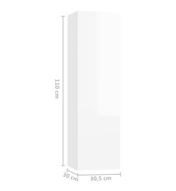 Meubles TV 4 pcs Blanc brillant 30,5x30x110 cm Aggloméré