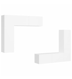 Ensemble de meubles TV 4 pcs Blanc Aggloméré