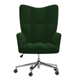 Chaise de relaxation Vert foncé Velours