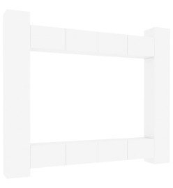 Ensemble de meubles TV 8 pcs Blanc brillant Bois d'ingénierie