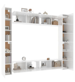 Ensemble de meubles TV 8 pcs Blanc brillant Bois d'ingénierie