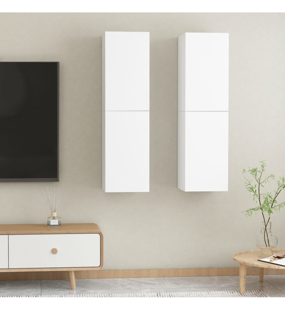 Meubles TV 2 pcs Blanc 30,5x30x110 cm Aggloméré