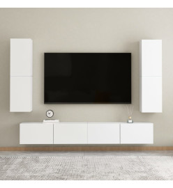 Meubles TV 2 pcs Blanc 30,5x30x110 cm Aggloméré