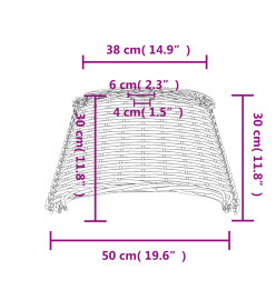 Abat-jour marron Ø50x30 cm osier