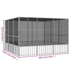 Cage à oiseaux Anthracite 302,5x324,5x211,5 cm Acier galvanisé