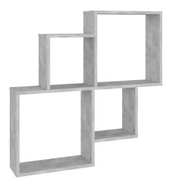 Étagère cube murale Gris béton 80x15x78,5 cm Aggloméré