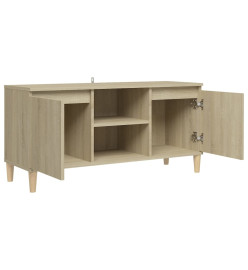 Meuble TV avec pieds en bois massif Chêne sonoma 103,5x35x50 cm