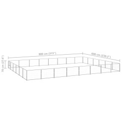 Chenil Argenté 48 m² Acier