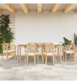 Ensemble à dîner de jardin 7 pcs Bois de teck solide