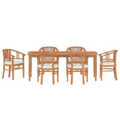 Ensemble à dîner de jardin 7 pcs Bois de teck solide