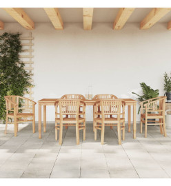 Ensemble à dîner de jardin 7 pcs Bois de teck solide