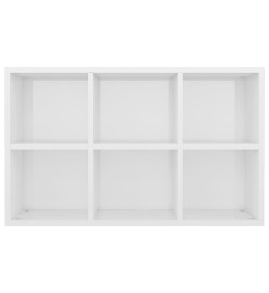 Bibliothèque/Buffet Blanc brillant 66x30x97,8 cm Aggloméré