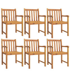 Chaises de jardin lot de 6 56x55,5x90 bois massif d'acacia