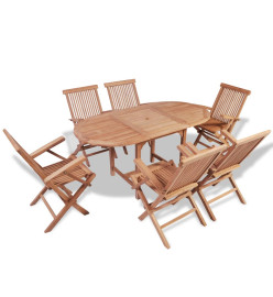 B-ware Ensemble de salle à manger d'extérieur 7 pcs Teck solide