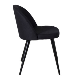 Venture Home Chaises à dîner 2 pcs Velvet Polyester Noir