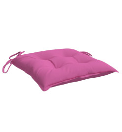 Coussins de chaise 6 pcs rose 40x40x7 cm tissu