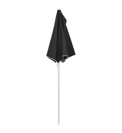 Demi-parasol de jardin avec mât 180x90 cm Noir