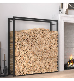 Portant de bois de chauffage Noir mat 110x28x116 cm Acier