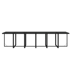 Ensemble à dîner de jardin coussins 13 pcs Résine tressée Noir