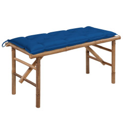 Banc de jardin pliable avec coussin 118 cm Bambou