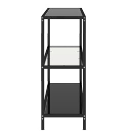 Étagère transparent et noir 100x36x90 cm verre trempé