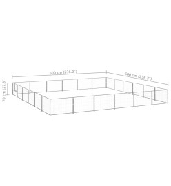 Chenil Argenté 36 m² Acier