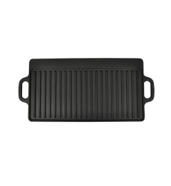 Plancha en fonte réversible 2 pcs 38x23 cm