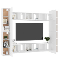 Ensemble de meubles TV 10 pcs Blanc Aggloméré